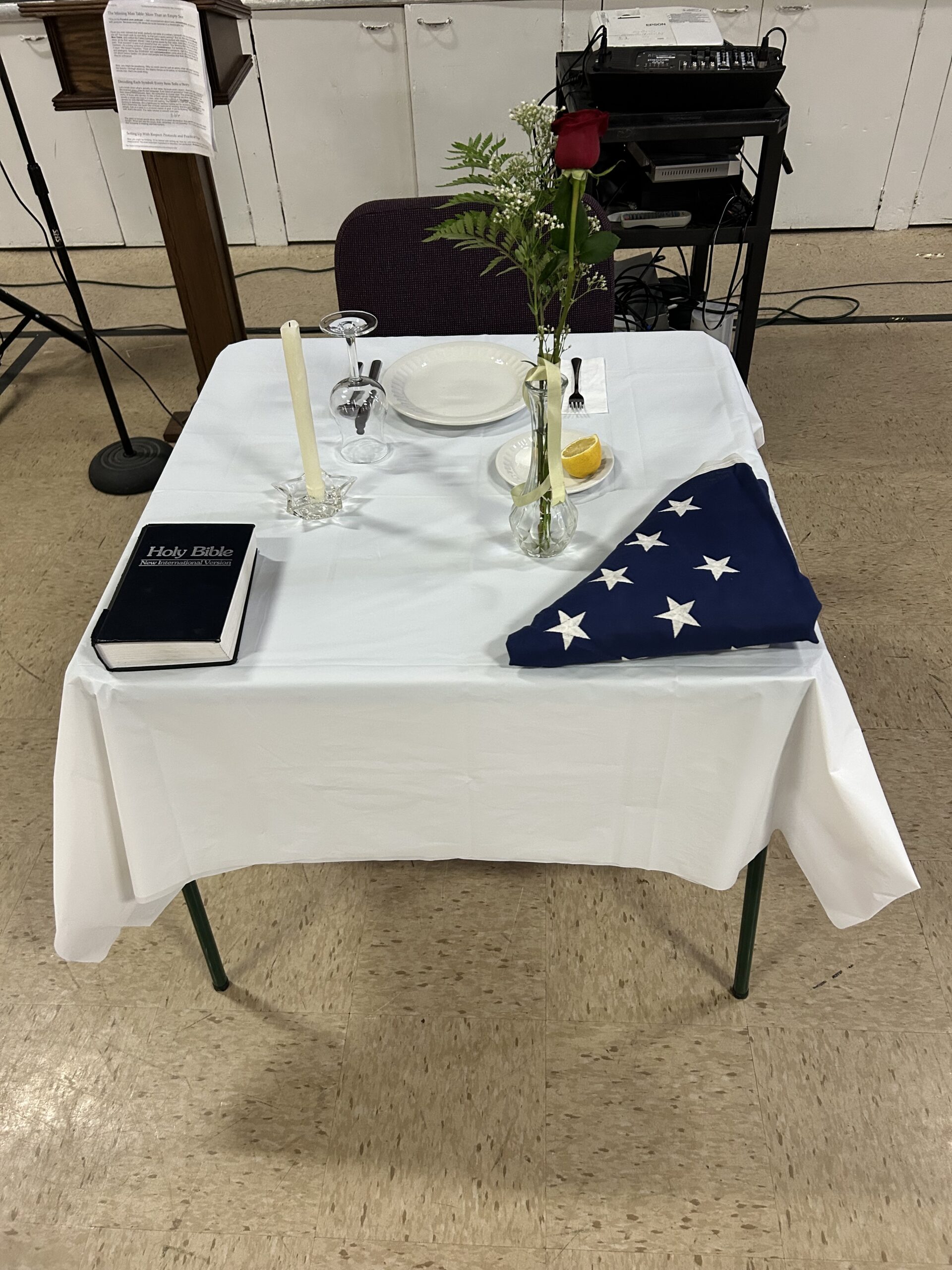 Missing Man Table Example Memorial Day “Missing Man” table - Shadow of the Cross